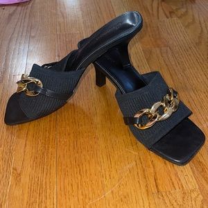 Black Low Heel Sandal